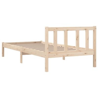 Bed Frame Black Solid Pinewood 140x200 cm