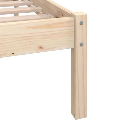 Bed Frame Black Solid Pinewood 140x200 cm