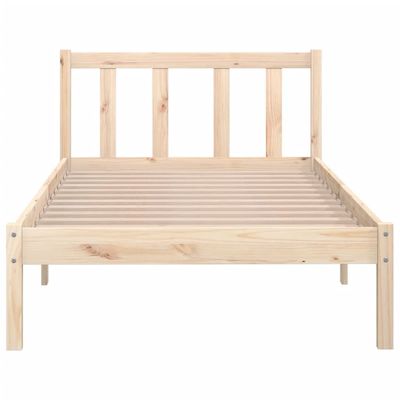 Bed Frame Black Solid Pinewood 140x200 cm