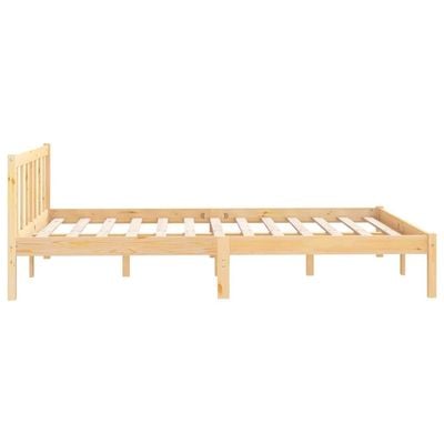 Bed Frame Grey Solid Pinewood 160x200 cm