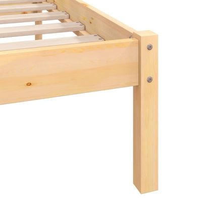 Bed Frame Grey Solid Pinewood 160x200 cm