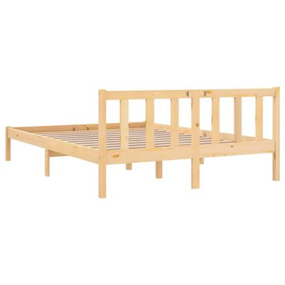 Bed Frame Grey Solid Pinewood 160x200 cm