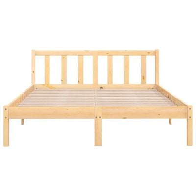 Bed Frame Grey Solid Pinewood 160x200 cm