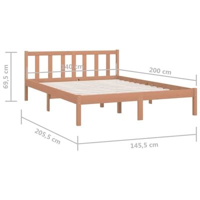 Bed Frame Honey Brown Solid Wood Pine 180x200 cm King Size