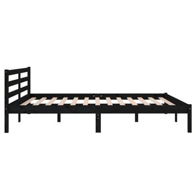 Bed Frame Black Solid Wood Pine 180x200 cm King Size