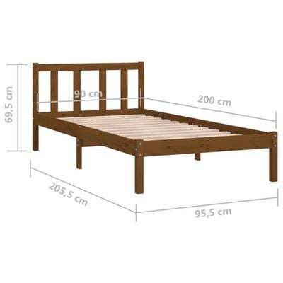 Bed Frame Solid Pinewood 200x200 cm