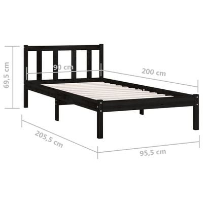 Bed Frame White Solid Pinewood 200x200 cm