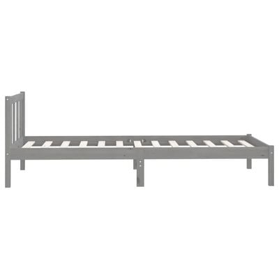 Bed Frame Grey Solid Pinewood 200x200 cm