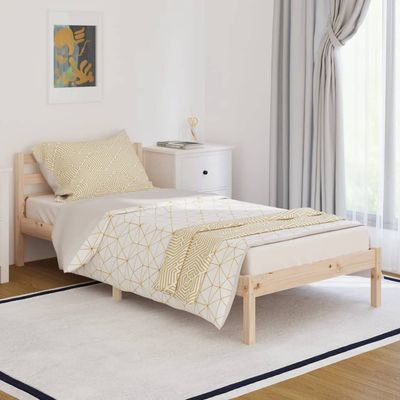 Bed Frame Black Solid Pinewood 200x200 cm