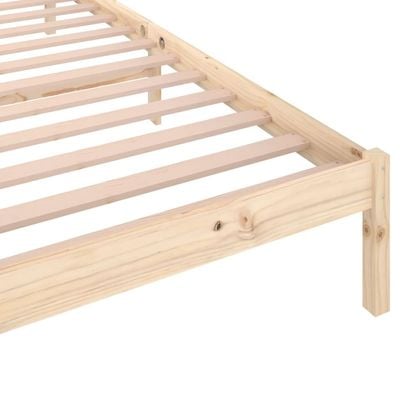 Bed Frame Black Solid Pinewood 200x200 cm