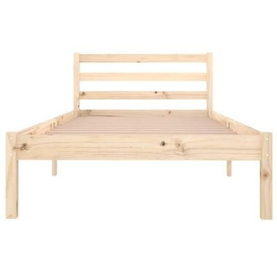 Bed Frame Black Solid Pinewood 200x200 cm