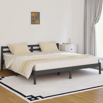 Day Bed Solid Wood Pine 120x200 cm Small Double Grey