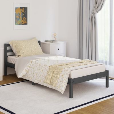 Day Bed Solid Wood Pine 120x200 cm Small Double Black