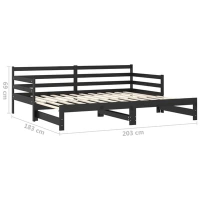 Day Bed Solid Wood Pine 160x200 cm Queen Size White