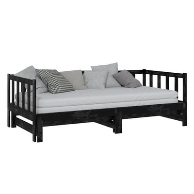 Day Bed Solid Wood Pine 160x200 cm Queen Size Grey