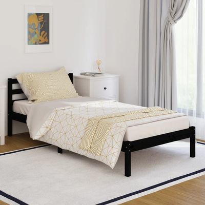 Day Bed Solid Wood Pine 160x200 cm Queen Size Black