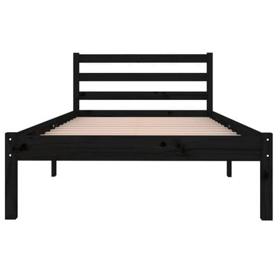 Day Bed Solid Wood Pine 160x200 cm Queen Size Black