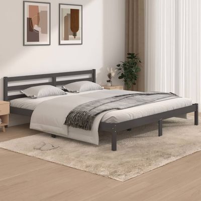 Bed Frame Solid Wood Pine 180x200 cm King Size