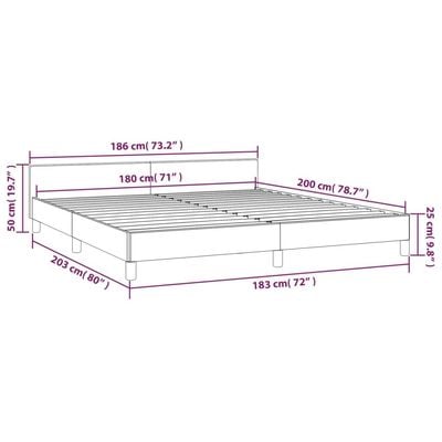 Box Spring Bed Frame Dark Grey 180x200 cm King Fabric