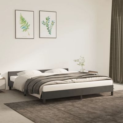 Box Spring Bed Frame Dark Grey 180x200 cm King Fabric