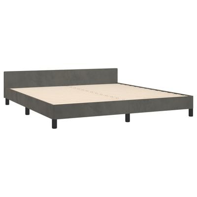 Box Spring Bed Frame Dark Grey 180x200 cm King Fabric