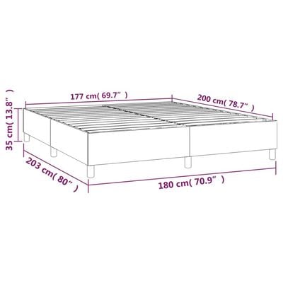 Box Spring Bed Frame Cream 180x200 cm Super King Fabric