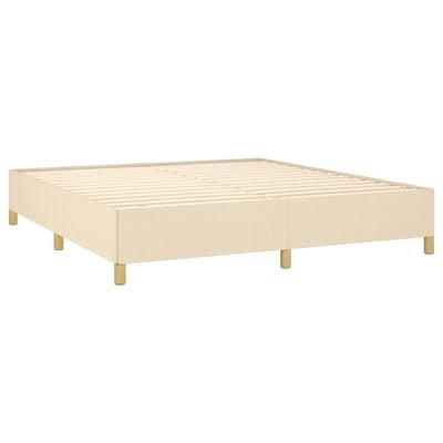 Box Spring Bed Frame Cream 180x200 cm Super King Fabric