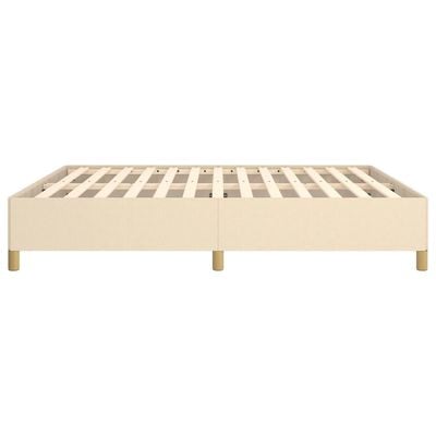 Box Spring Bed Frame Cream 180x200 cm Super King Fabric