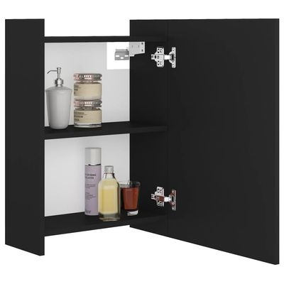 Bathroom Mirror Cabinet Black 62.5x20.5x64 cm Engineered Wood