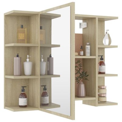 Bathroom Mirror Cabinet Sonoma Oak 80x20.5x64 cm Engineered Wood