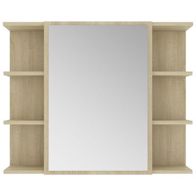 Bathroom Mirror Cabinet Sonoma Oak 80x20.5x64 cm Engineered Wood