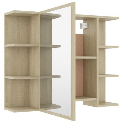 Bathroom Mirror Cabinet Sonoma Oak 80x20.5x64 cm Engineered Wood