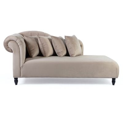 Home Canvas FAYE Chesterfield Chaise Lounge Couch Button tuffted Velvet Diwan for Your Loving Space Living Room, Office, Bedroom (Gold)