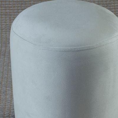 Home Canvas Ellie Pouffe Velvet Fabric 30cm Dia Beige