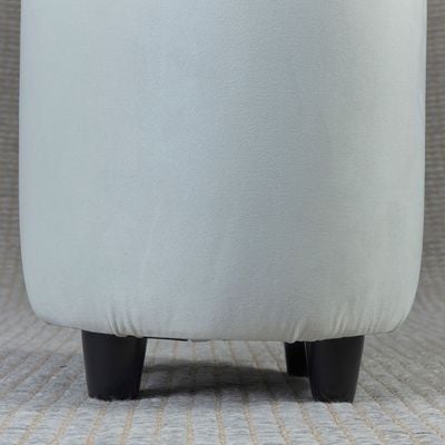 Home Canvas Ellie Pouffe Velvet Fabric 30cm Dia Beige