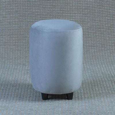 Home Canvas Ellie Pouffe Velvet Fabric 30cm Dia Brown