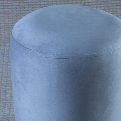 Home Canvas Ellie Pouffe Velvet Fabric 30cm Dia Brown