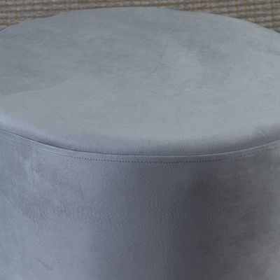 Home Canvas Ellie Pouffe Velvet Fabric 50cm Dia Brown