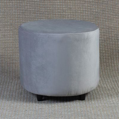 Home Canvas Ellie Pouffe Velvet Fabric 50cm Dia Brown