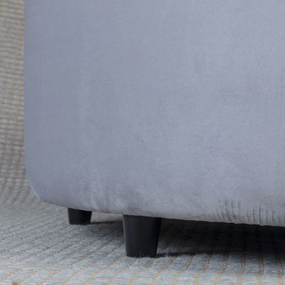 Home Canvas Ellie Pouffe Velvet Fabric 90cm Dia Brown