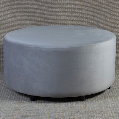 Home Canvas Ellie Pouffe Velvet Fabric 90cm Dia Brown