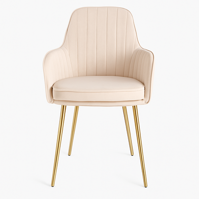 Velour Modern Cafe Dining Chair Metal Legs