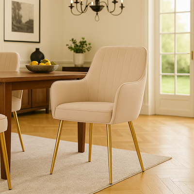 Velour Modern Cafe Dining Chair Metal Legs