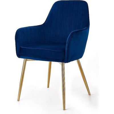 Velour Modern Cafe Dining Chair Metal Legs