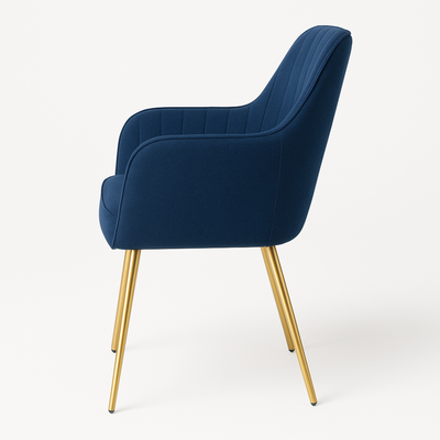 Velour Modern Cafe Dining Chair Metal Legs
