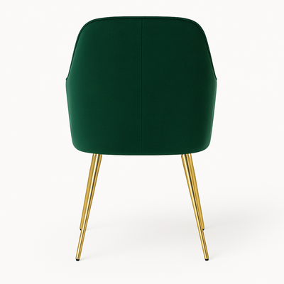 Velour Modern Cafe Dining Chair Metal Legs
