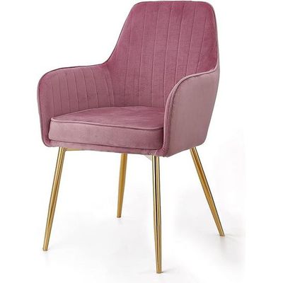 Wooden Twist Velour Modern Cafe Dining Chair Metal Legs