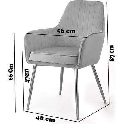 Wooden Twist Velour Modern Cafe Dining Chair Metal Legs