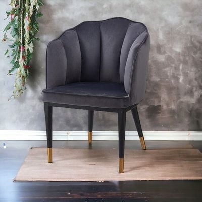 Wooden Twist Fuzzy Modern Cafe Dining Chair Metal Legs