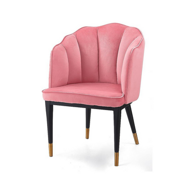 Wooden Twist Fuzzy Modern Cafe Dining Chair Metal Legs